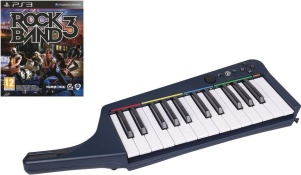 Clavier Pro Rock Band 3 sans fil + jeu Rock Band 3 (PS3)